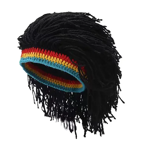 Cappello In Maglia Reggae Dreadlocks Parrucca Per Uomini Donne Hip Hop A Righe Cappello Invernale Caldo Berretto Da Festa