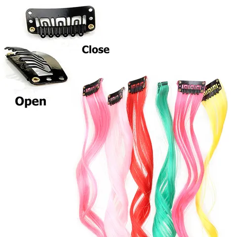 Moda Extension per Capelli Ricci Lunghi a Pezzo Singolo Clip-in Colorata Onda Posticcio Seta ad Alta Temperatura Donna