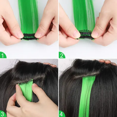 Moda Extension per Capelli Ricci Lunghi a Pezzo Singolo Clip-in Colorata Onda Posticcio Seta ad Alta Temperatura Donna