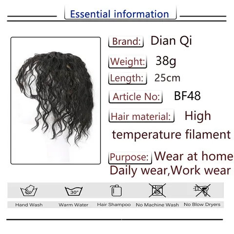 Women Short Curly Corn Wave Hairpiece Synthetic High Temperature Fiber Clip-In Extension With Bangs Volume Up Natural Look Hair Piece