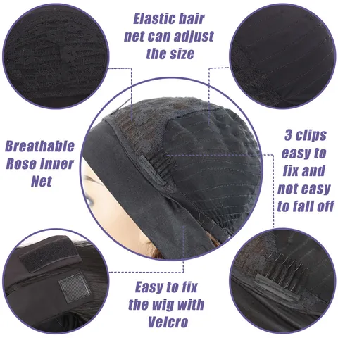 Dames Lang Steil Hoofdband Pruik Hittebestendige Synthetische Vezel Zwart Bruin met Highlights Mode Pruik