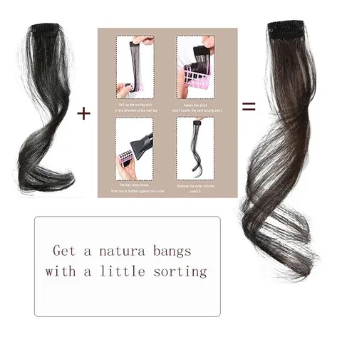 Synthetic Hair Extensions Long Dragon Beard Fringe French Curtain Bangs For Women Natural Look Heat Resistant Fiber Hairpiece