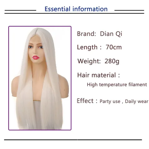 Women Long Straight Lace Front Wig Synthetic Heat Resistant Fiber Natural Hairline Daily Party Hair Extension For Ladies