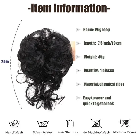 Messy Bun Hair Scrunchie Extension With Long Tendrils Voluminous High Temperature Synthetic Fiber Hair Piece For Women Styling