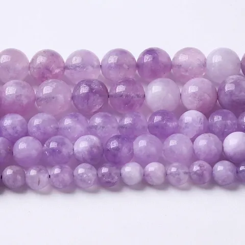 Lavendel Amethyst Naturstein Rundperlen Für Schmuckherstellung DIY Armbänder Halsketten Ethno-Stil Kristall Lose Perlen