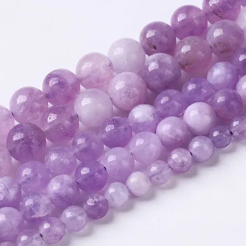 Lavendel Amethyst Naturstein Rundperlen Für Schmuckherstellung DIY Armbänder Halsketten Ethno-Stil Kristall Lose Perlen