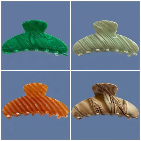 Large Acetate Shark Hair Clip Vintage Marble Pattern Twill Claw Clip Minimalist High Sense Hair Accessories For Women Daily Headwear