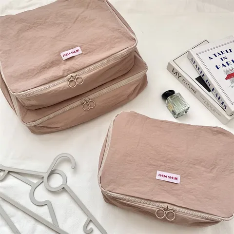 Kleidung Aufbewahrungstasche Im Koreanischen Stil Kontrastfarbener Besatz Reise-Organizer Packtasche Für Kleidung Koffer-Organizer Für Schlafzimmer Reisen Zuhause