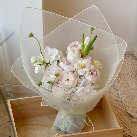 Koreanischer INS-Stil Steifes Netzgewebe Blumenstrauß Verpackungspapier Halbtransparentes Florales Futter Netz Für Blumenverpackung Dekoration