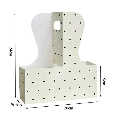 Polka Dot Kraft Paper Flower Gift Box Portable Handheld Floral Wrap Material Flower Cup Holder Packaging Basket For Festival Birthday DIY Decoration