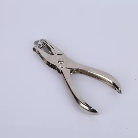 Manual Handheld Single Hole Puncher Silver Metal Circle Punch For Paper Floral Gift Wrap DIY Craft Stationery Office Tools