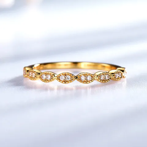Minimalistischer 925 Sterlingsilber Ring Für Damen Luxus Strass Milgrain Kante Bandring Galvanisierter Geometrischer Ewigkeitsschmuck Geschenk