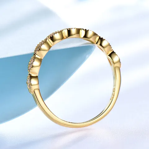 Minimalistischer 925 Sterlingsilber Ring Für Damen Luxus Strass Milgrain Kante Bandring Galvanisierter Geometrischer Ewigkeitsschmuck Geschenk