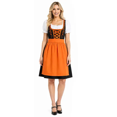 Γυναικεία Στολή Μπύρας Oktoberfest Βαυαρικό Φόρεμα Dirndl Halloween Πάρτι Cosplay Σύνολο Μεγάλο Μέγεθος