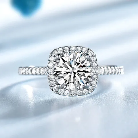 925 Sterling Silber Halo Ring Mit Zirkonia Cluster Geometrischer Mode Fingerring Für Damen Herren Hochzeit Bankett Täglichen Schmuck