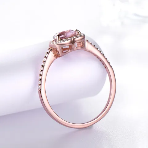 S925 Sterlingsilber Nano Morganit Ring Für Damen Herzform Rosa Zirkonia Eingelegt Fingerring Feiner Schmuck Jubiläumsgeschenk