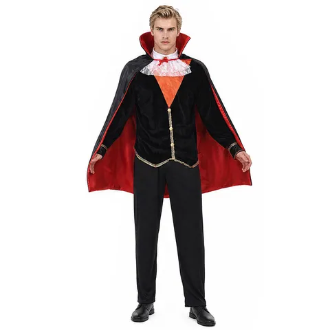 Ανδρικό Γοτθικό Σκελετός Βαμπίρ Στολή Σετ Halloween Cosplay Ρουχισμός Μακριά Κάπα Μπουφάν Πάρτι