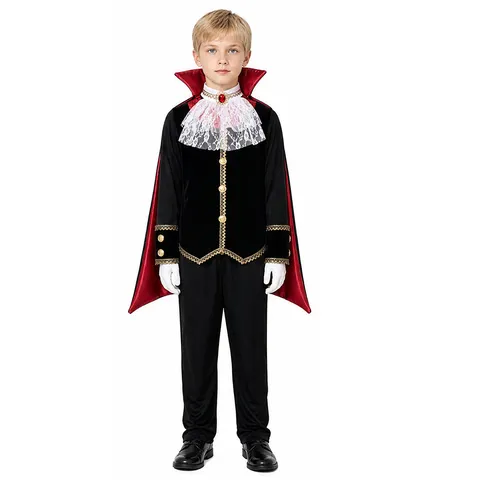 Costume de Squelette de Vampire d'Halloween pour Enfants Cosplay Fête Performance Fille Garçon Déguisement
