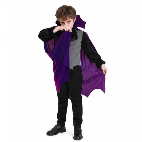 Costume de Vampire pour Enfants Halloween Cosplay Tenue Cape Haut et Pantalon Ensemble Garçons Fête Déguisement