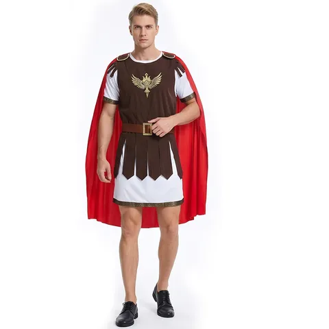Άνδρες Halloween Ρωμαίος Πολεμιστής Σπαρτιάτης Κοστούμι Βασιλικός Ιππότης Cosplay Στολή Πολυεστέρας Πάρτι