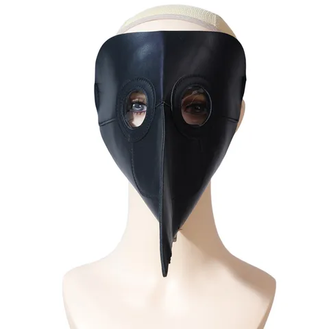Halloween Plague Doctor Beak Mask PU Leather Cosplay Costume Mask Anime Party Props Long Nose Bird Mask Masquerade