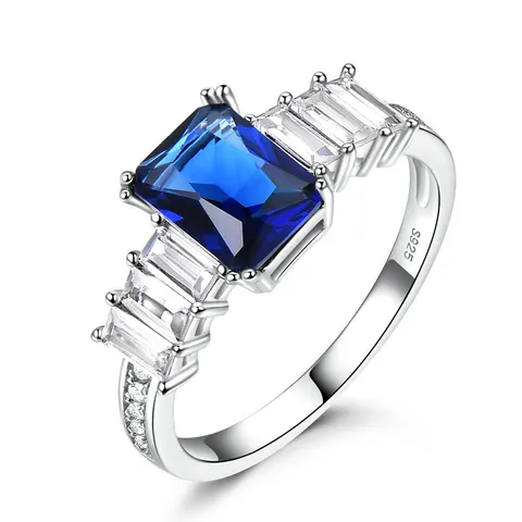 925 Sterlingsilber Rechteck Schliff Strass Ring Elegant Geometrisch Galvanisiert Fingerring Für Damen Täglichen Pendeln Schmuck Geschenk