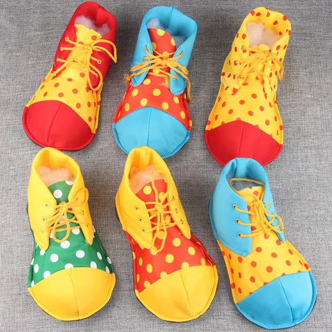 Funny Clown Shoes Polka Dot Big Head Costume Shoes For Adults Kids Party Cosplay Stage Performance Dress