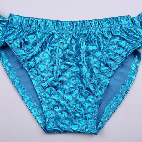 Bambini Ragazze Sirena Bikini Costume da Bagno Set Glitter Scaglie di Pesce Principessa