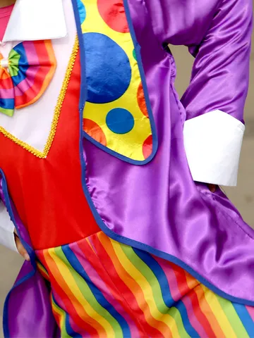 Paidiko Kostoumi Parastasis Halloween Polyvromo Clown Jumpsuit Set Kappelo Party Agoria Koritsia
