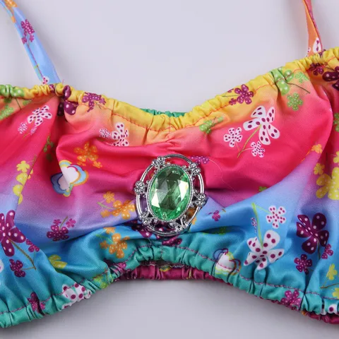 Girls Mermaid Swimsuit Three Piece Set Bikini With Tail Cute Cartoon Printed Swimwear Summer Beach Bathing Suit