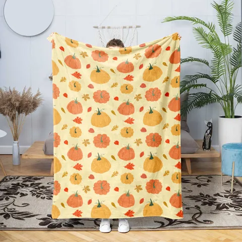 Halloween Kürbis Flanell Decke Retro Cartoon Herbst Weich Warm Nickerchen Schal Decke Alle Jahreszeiten Kuscheldecke
