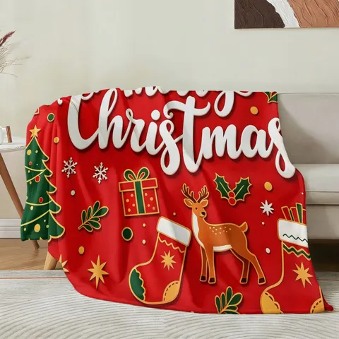 Coperta in Flanella di Natale Stile Nordico Morbida Calda Coperta in Pile per Letto Divano Soggiorno Decorazione Casa