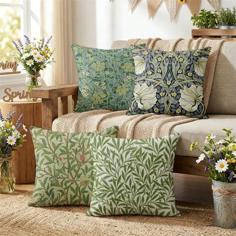 European Morris Vintage Floral Pillowcase Sofa Decorative Cushion Cover