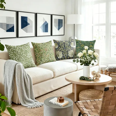 European Morris Vintage Floral Pillowcase Sofa Decorative Cushion Cover