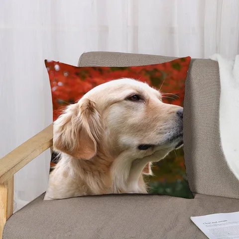 Aangepaste Huisdier Foto Kussensloop Schattige Dieren Bedrukt Perzikhuid Linnen Vierkante Kussensloop Voor Bank Woondecoratie