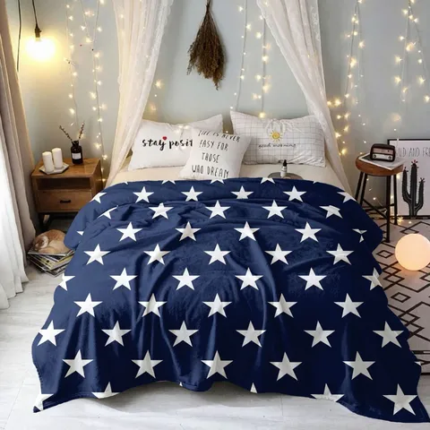 American Independence Day Theme Flannel Blanket Digital Printed Nordic Style Soft Warm Bed Throw Blanket For Home Living Room