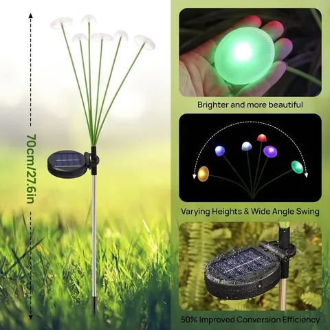 Solar Garden Lights Outdoor Waterproof LED Mushroom Landscape Lights Yard Patio Lawn Pathway Ambiance Decorative Lighting
