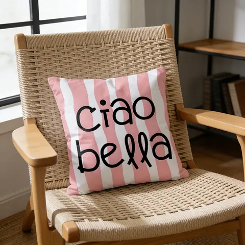 Nordic Ins Style Striped Italian Letter Print Throw Pillow Cover Decorative Cushion Case Without Core Home Decor