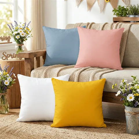 Nordic Morandi Solid Color Cushion Cover Polyester Minimalist Square Throw Pillow Case For Sofa Living Room Home Decor