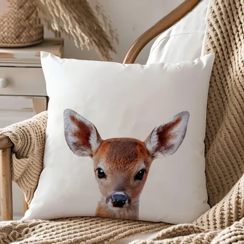 Noords Realistisch Dierenhoofd Kussensloop Linnen Textuur Konijn Egel Jachtluipaard Kussenhoes Huis Decor