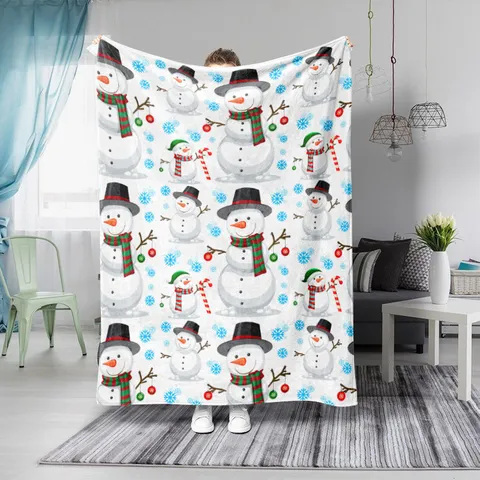 Christmas Flannel Blanket Soft Warm Fleece Throw Blanket for Office Nap Kids Bed Sleep Travel Holiday Home Decor