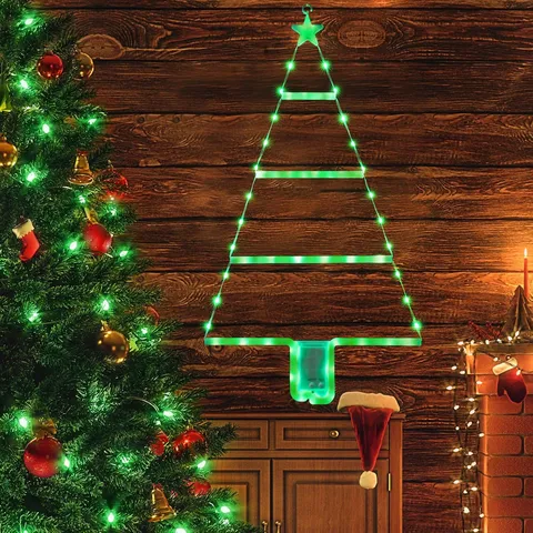 LED Christmas Tree String Light Hanging Battery Powered Holiday Festive Party Decor Indoor Room Ornament