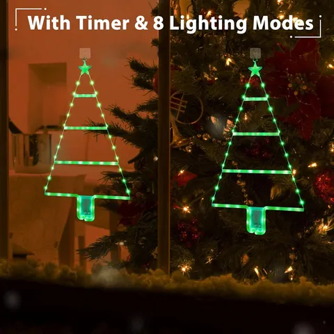 LED Christmas Tree String Light Hanging Battery Powered Holiday Festive Party Decor Indoor Room Ornament