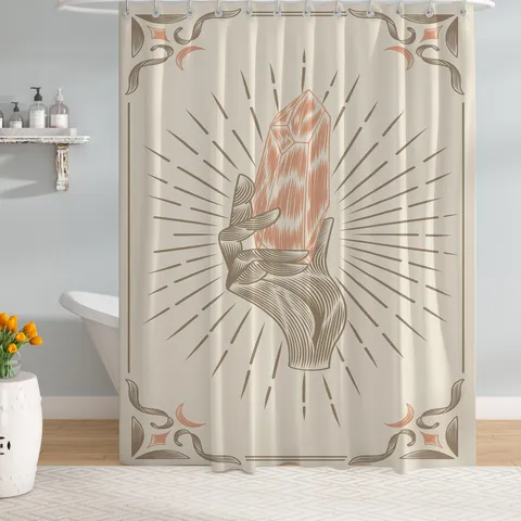 Waterproof Mildew-Resistant Polyester Shower Curtain Modern Bathroom Partition Bath Curtain Digital Printed Floral Animal Patterns Home Decor