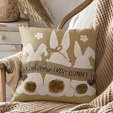 Easter Bunny Throw Pillow Cover Decorative Cushion Case Holiday Party Sofa Home Decor Polyester Printed Pillow Case