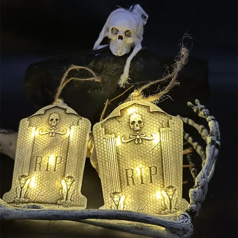 Halloween LED Hanging Light Skull Pumpkin Witch Bat Owl Festival Party Decor Lamp
