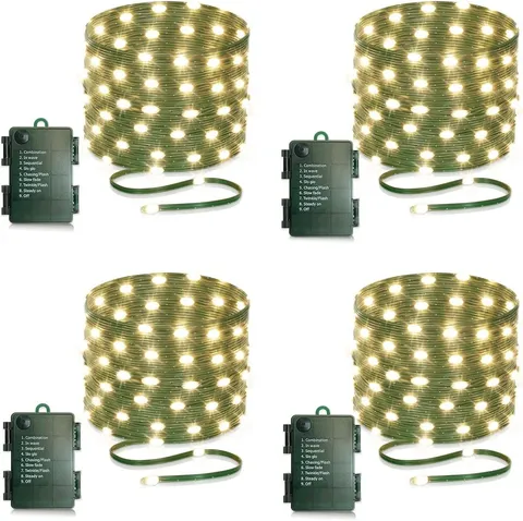 LED Copper Wire String Lights Outdoor Waterproof Battery Operated Fairy Lights For Christmas Tree Garden Party Home Decor