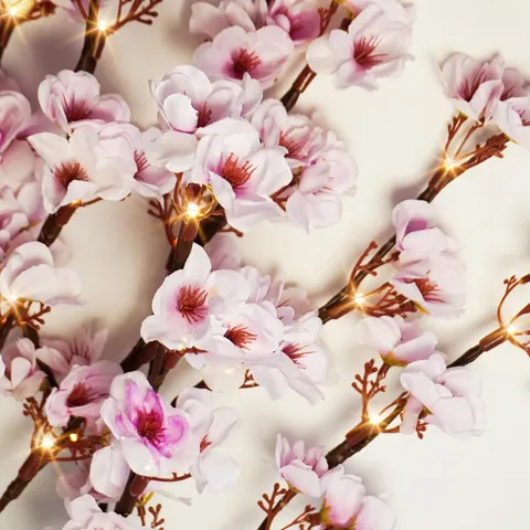 Artificial Cherry Blossom Tree Branch Light LED Glowing Peach Blossom Lights Indoor Home Decor Tabletop Night Light