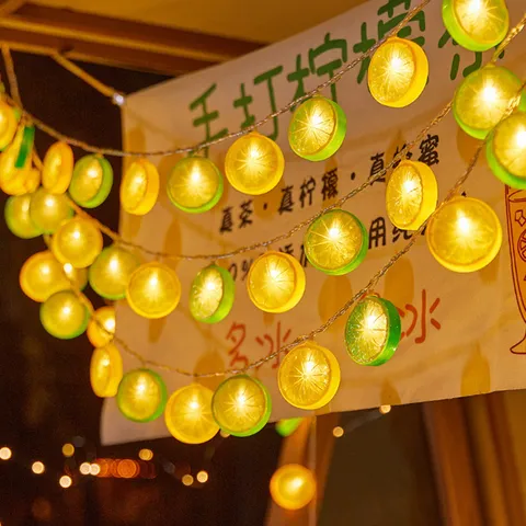 LED Lemon String Lights Fruit Slice Fairy Lights Warm White Battery USB Powered Decorative Lighting For Home Party Bedroom