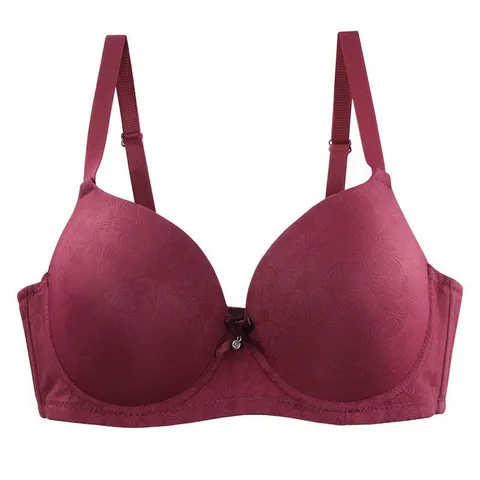 Women Plus Size Lace Push Up Bra Floral Jacquard Adjustable Strap Comfortable Daily Underwear Lingerie